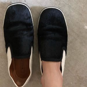 Marc Jacobs black and white haircalf slip on shoe